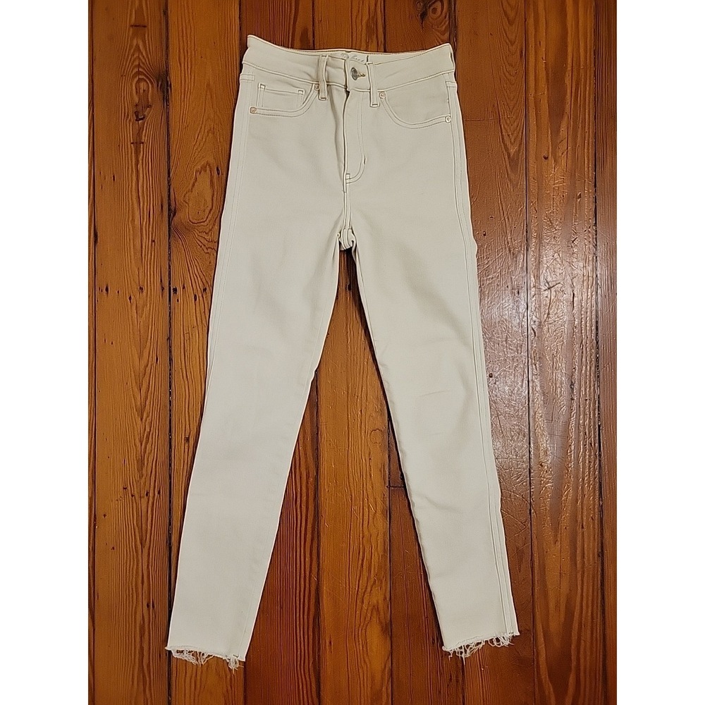 We The Free High Rise Jeans Skinny Womens size 26 Raw Hem Casual Boho Cream